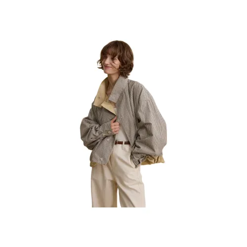 NOEND Хаки-желтый/Клетчатый Женские Парки