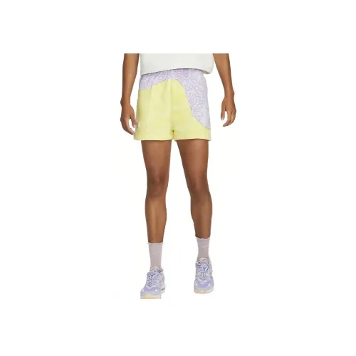 NIKE Фиолетовые Кремовые Женские Спортивные Шорты