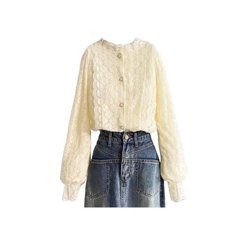 Wbwq Абрикос Женские Рубашки