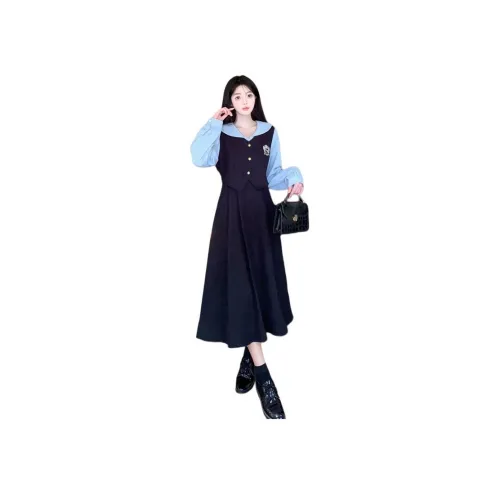 ZCDECO Длинное платье с длинными рукавами женское