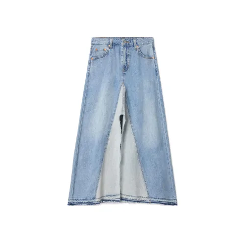 Levi's Деним Длинная Юбка Женская Синяя