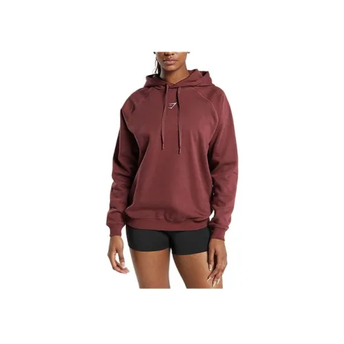 GYMSHARK Тренировки Толстовка Женская Бордовая