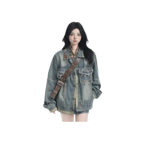 Pirkadat Винтажный синий Унисекс Джинсовые куртки