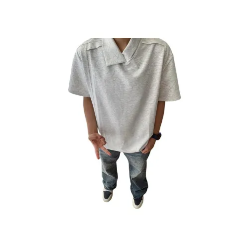 DANJUE Пэчворк Отложной воротник Рубашка с воротником поло Унисекс