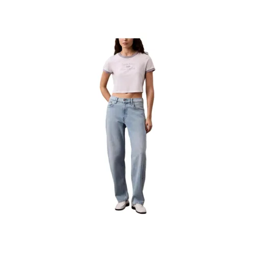 Calvin Klein Промытые светло-индиго Женские Джинсы