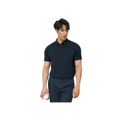 ZINGCHEN Темно-синяя мужская поло рубашка