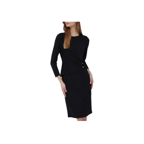 Polo Ralph Lauren Длинное платье с длинными рукавами женское черное