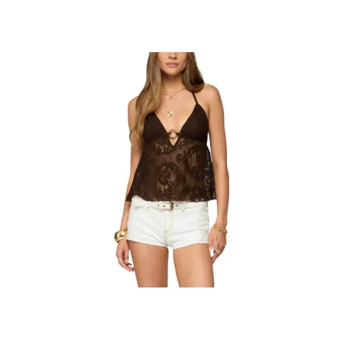 Edikted Прозрачный Crochet Babydoll Топ с халтером и бретелями Женские