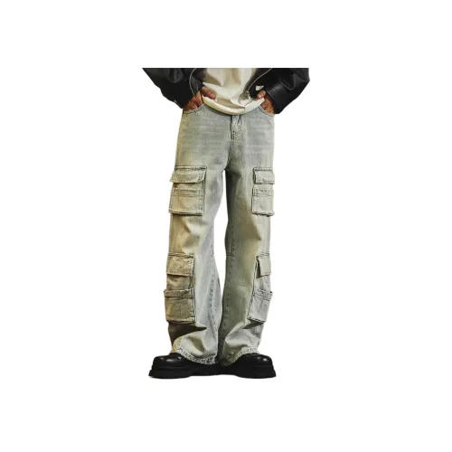 GELANLU Карго Брюки Мужские Ледяной Синий