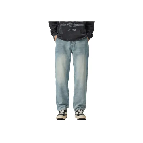 HIPANDA Blue Men's Jeans HIPANDA Синий Мужской Джинсы