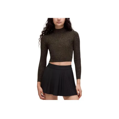 lululemon Twist BackLong рукав блестящий розовый трикотаж женский