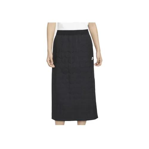 NIKE Черные Женские Повседневные Длинные Юбки