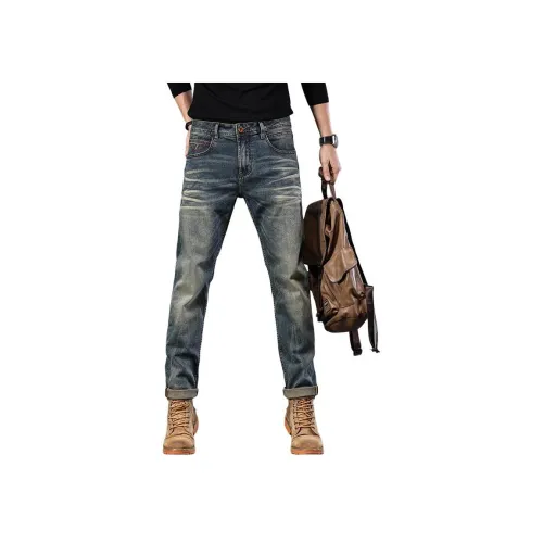 ZENGZHI Синий 5266 Унисекс Джинсы