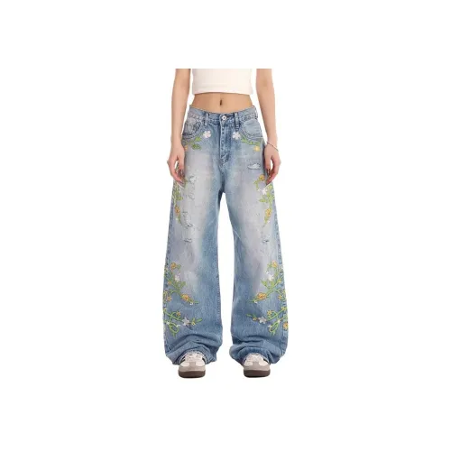 BEAR UNION Женские джинсы синего цвета