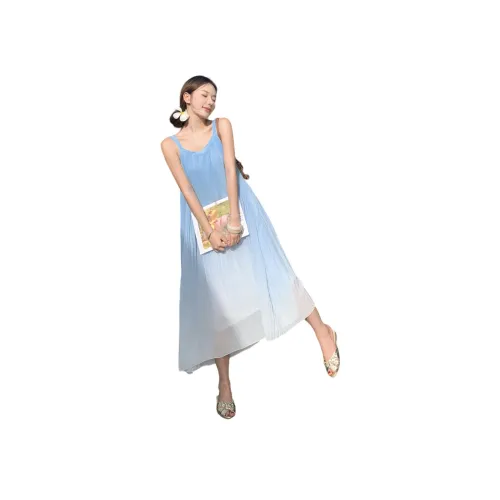 GRAYISMOON Синий Женские Слип-платья