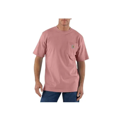 Carhartt SS25 K87 Мужская Свободная Подкладка Тяжелая Короткая Рукав Карманная Рубашка T-Shirt Унисекс