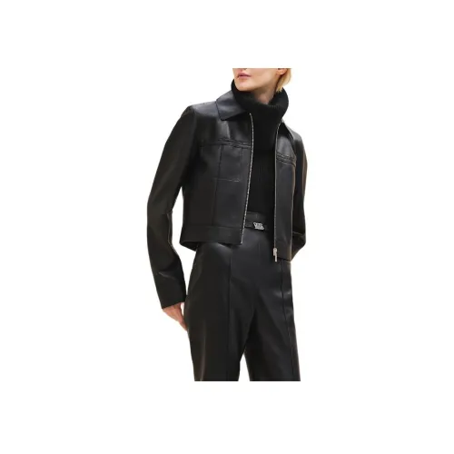 HERMES FW24 Кожа Куртка Женская Черная