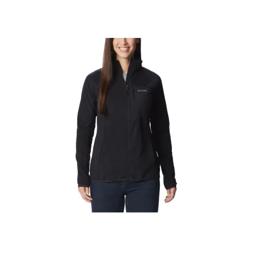 Columbia Логотип Длинный рукав Молния Мягкий Куртки и Пальто Женские Черный