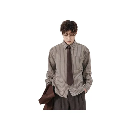 ERBAXIANSHENG Хаки Унисекс Рубашки