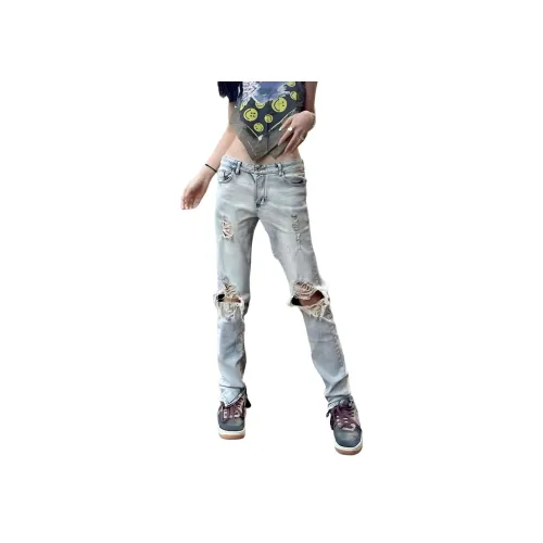 SOUL WORKER Синие Унисекс Джинсы