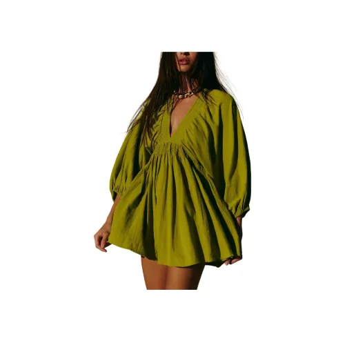 FREE PEOPLE For The Moment Мини Длинное Платье с Длинными Рукавами Женское