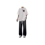 [Двухкомпонентный комплект] Трёхзубцовый белый укороченный + черный деним