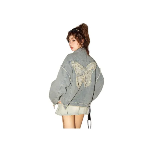 FaLeeOn Светло-синие Женские Джинсовые Куртки