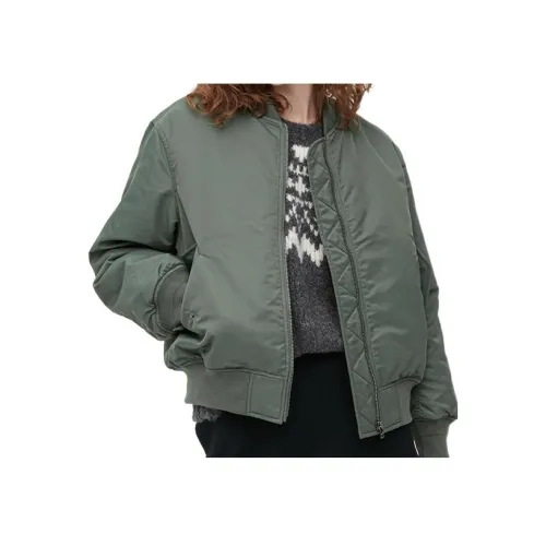 UNIQLO Бейсбольная куртка Женская Темно-оливковая