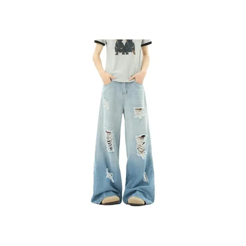 UNDERTIDES Светло-синие унисекс джинсы
