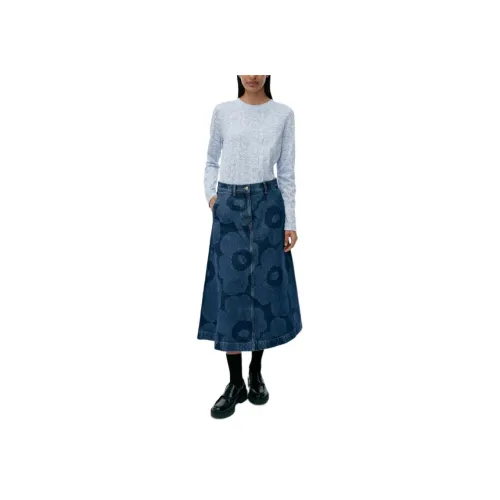 MARIMEKKO Индиго Женские Джинсовые Длинные Юбки