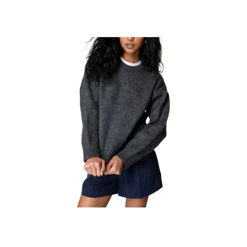 NASTY GAL Вязаная модель Crewneck JUMPER Свитер Женский Серый
