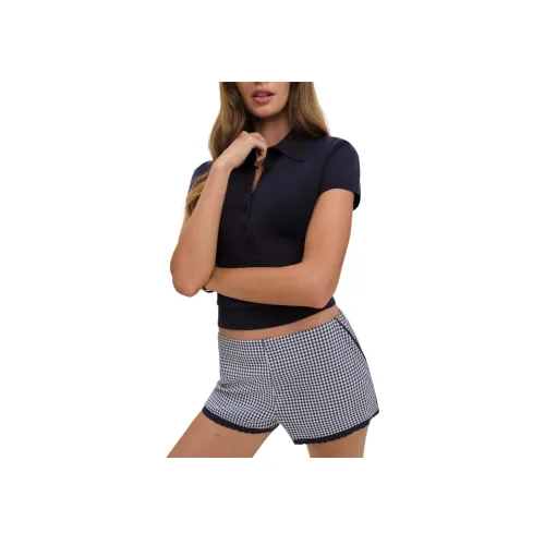 Reformation Июнь Низкий Шаг Шов Короткие Повседневные Шорты Женские