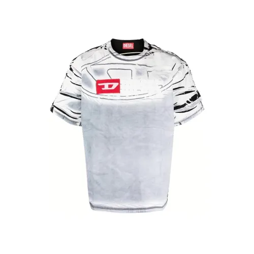 DIESEL SS24 T Рубашка Мужская Серо-Белая