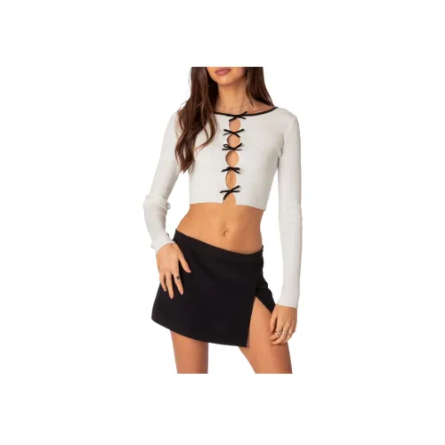 Edikted Billy Арочный Cut Out Ребристый CROP TOP Трикотаж Женский