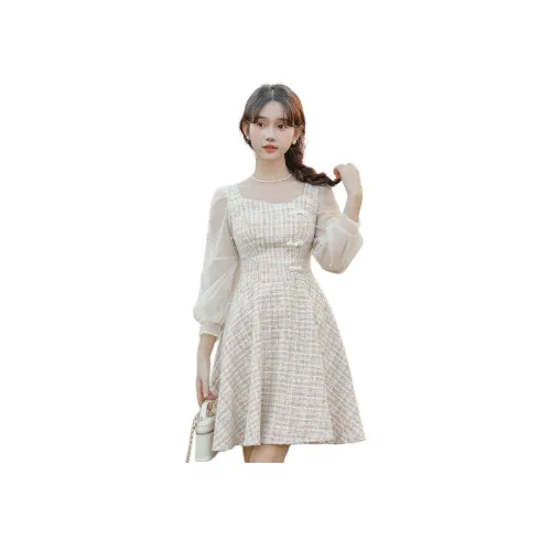 мм Шампанское Женские Длинные Платья с Длинными Рукавами