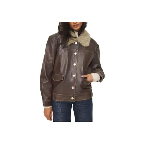 REFORMATION Кожа Куртка Женские Enter The Station