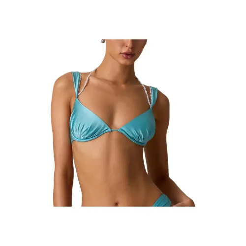 OH POLLY Жемчужный Детали Ruched Бикини Топ Бикини Женские