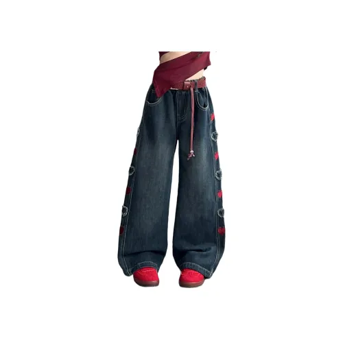 YOUMIWU Винтажные синие школьные джинсы