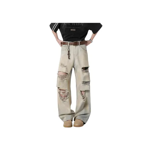 Glona Klio Грязно-желтые унисекс джинсы