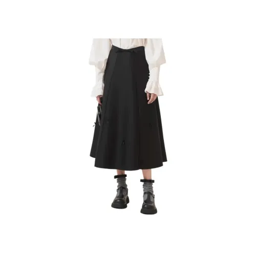 JORYAweekend Повседневный Длинный Юбка Женская Туманный Черный