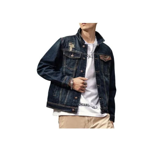 ZENGZHI Denim Jacket Straight Fit Unisex ZENGZHI Деним Куртка Прямой крой Унисекс