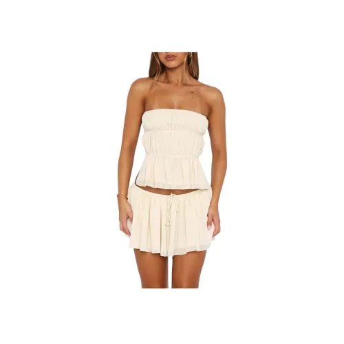 WHITE FOX Flawless Топ Кремовый Топ на бретелях Женские