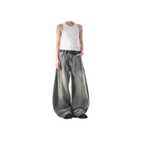 M JEANS STUDIOS 7 Серые Унисекс Джинсы