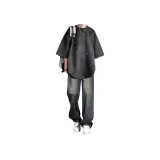 Черный с коротким рукавом + джинсы синего цвета [набор из 2 предметов]