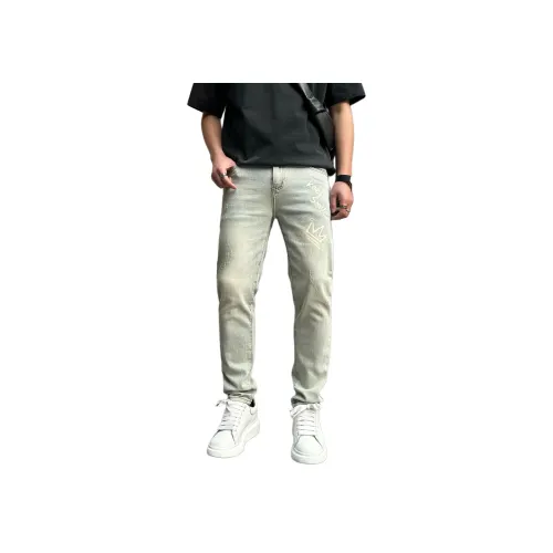 HIPHOPPUNKS Винтажные синие мужские джинсы