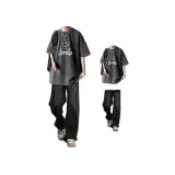 Черная серая футболка + черные джинсовые штаны [улучшенный]