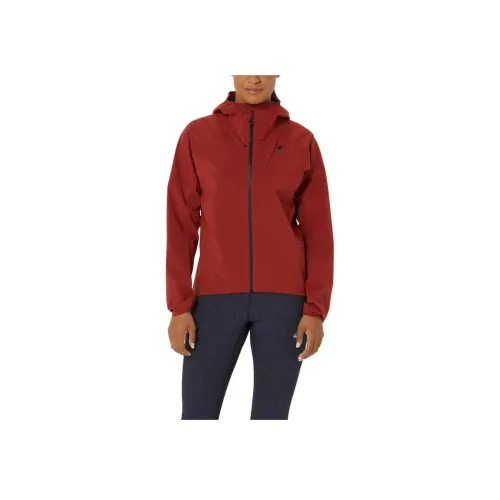 Asics Metarun Водонепроницаемый Куртка Женские Красный