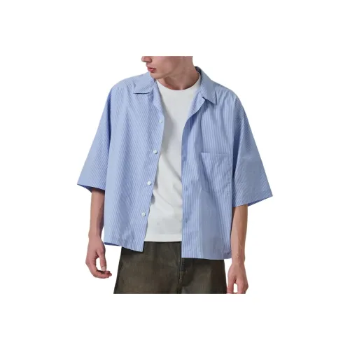 PUBLIC TOKYO Мужские рубашки из саксонского синего