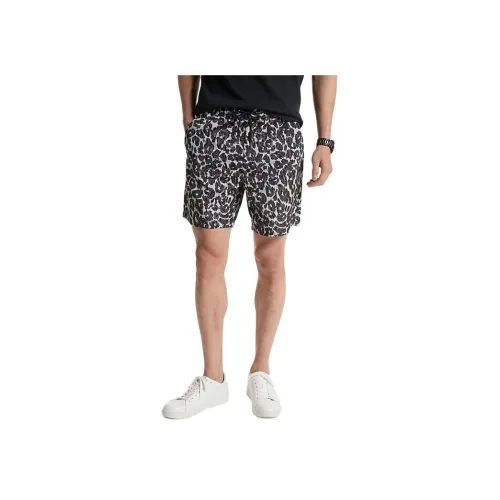 MICHAEL KORS Леопард Логотип Шорты Повседневные шорты Мужской Многоцветный Алюминий