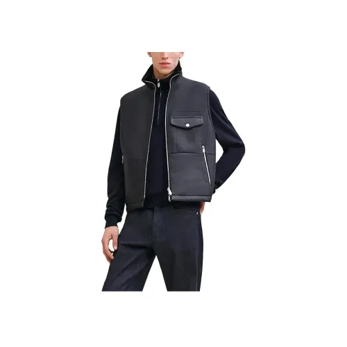 HERMES FW24 Кожа Куртка Мужская Черная